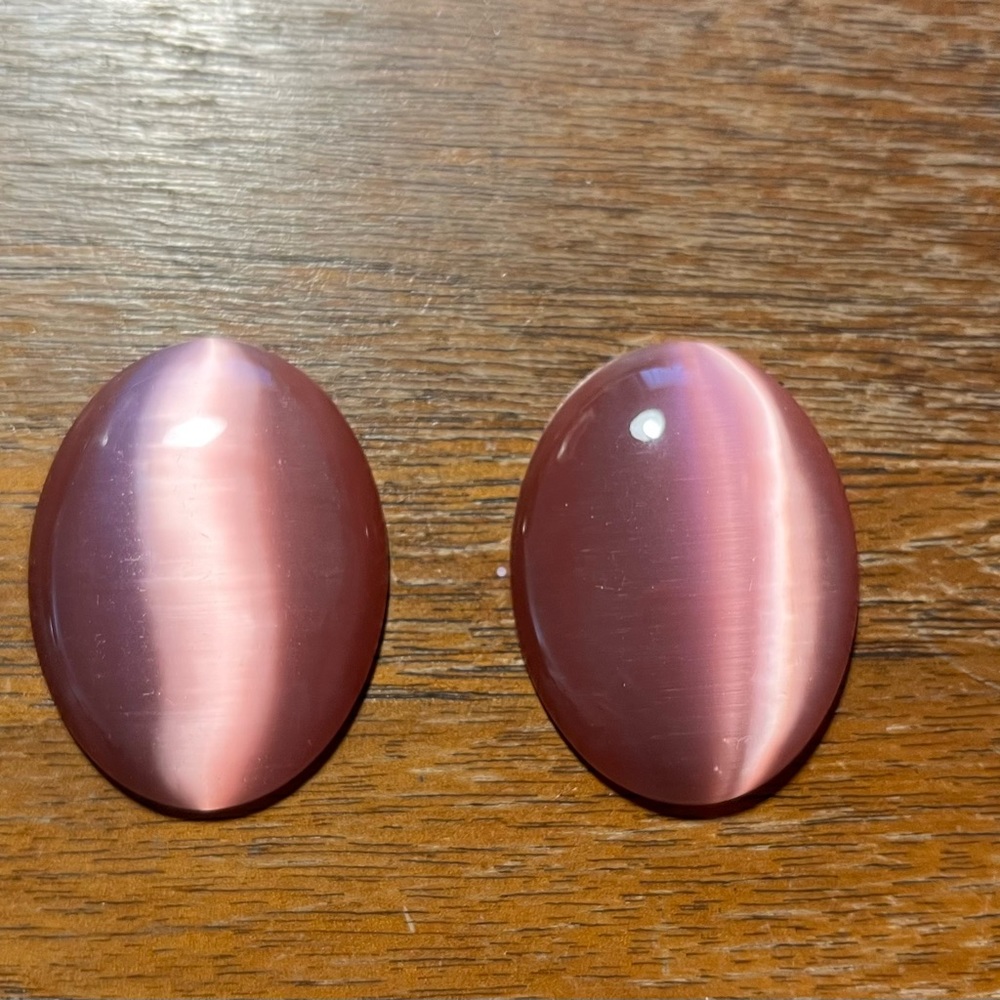 New Vintage Pink Glass Cats Eye Cabochon Lot-2